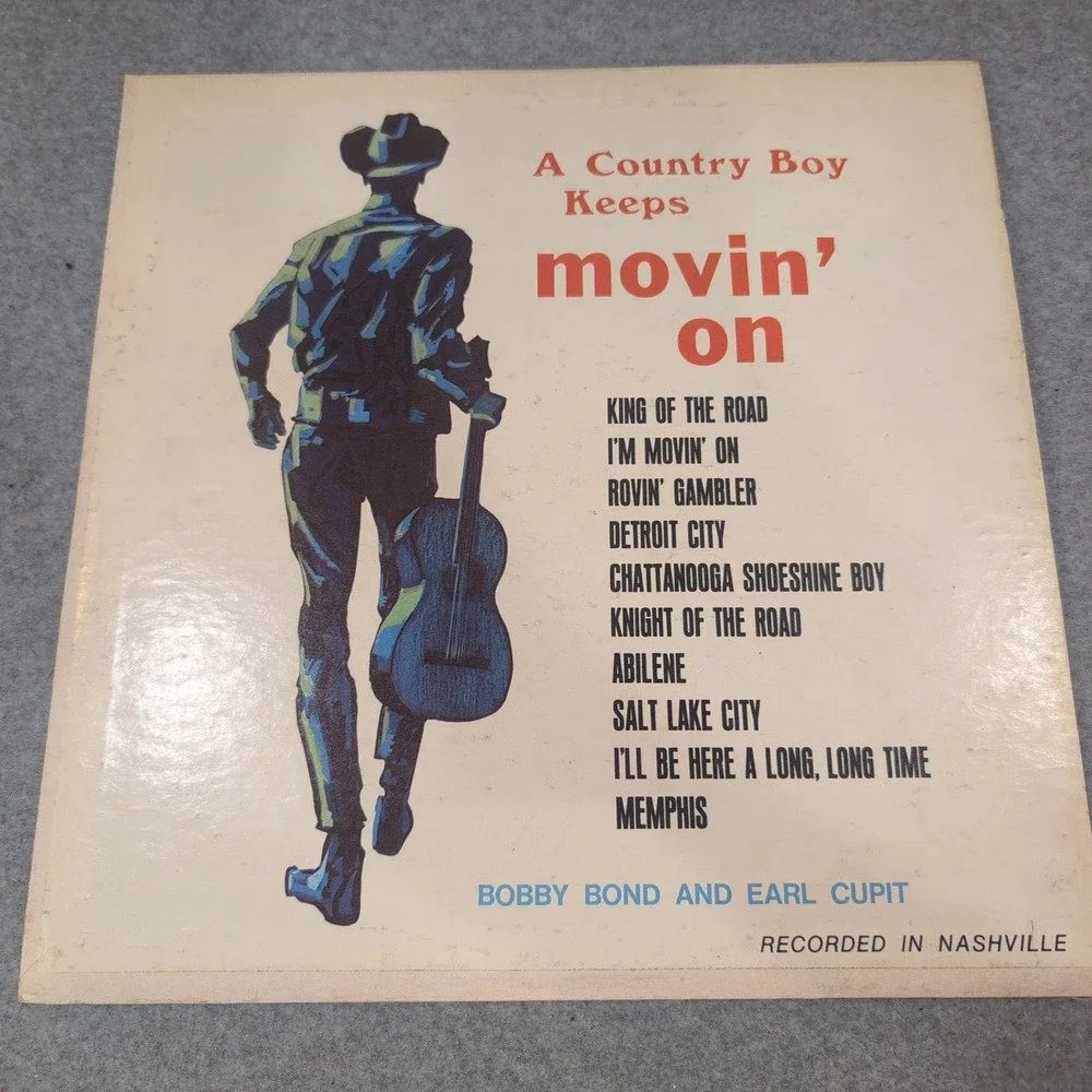 Bobby Bond Earl Cupit A Country Boy Keeps Movin' On Vinyl LP Somerset SF-28800 - Picture 1 of 4